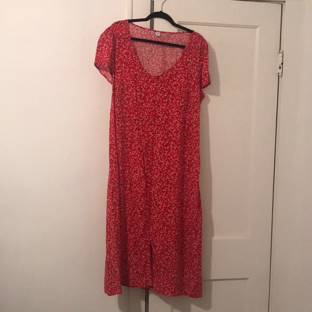 Red floral Old Navy Midi Dress